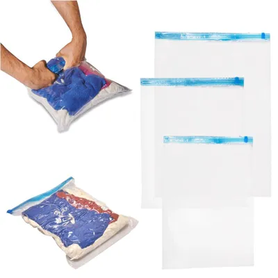 Obrázek produktu pro Vakuové sáčky na oblečení 9 kusů 3 velikosti 35x50cm, 40x50cm, 50x70cm