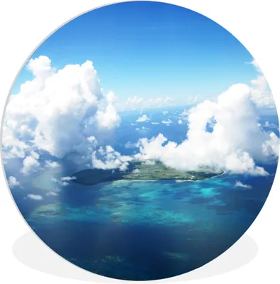 Produktbild von MuchoWow® Rundes Wandbild - Runde Bilder Meer - Wolken - Sonne Ø 30 cm Kreis Wanddekoration Kunststoff - Wandkreis - Wandschmuck - Schlafzimmer - Bilder - Der Kreis - Kunst für die Wohnung - Plastik - Kunstdruck - Wandbild