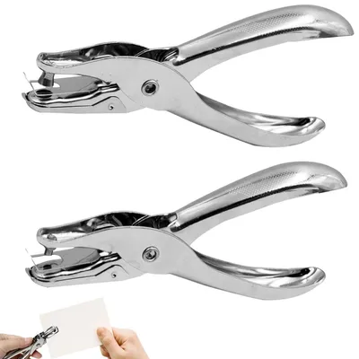 Produktbild von Einzellochstanze 2 Stück 6mm & 3mm Metall Rundloch für Prüfplaketten Schule Büro DIY