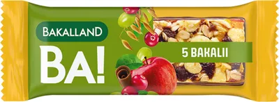 Obrázek produktu pro Bakalland Tyčinka s 5 druhy sušeného ovoce a ořechů 40 g