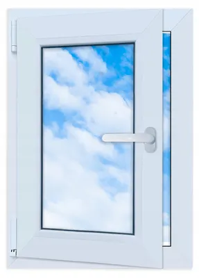 Immagine prodotto di Finestra in PVC bianca, 50x70 cm, lato sinistro, nuova finestra a battente e vasistas, dimensioni 500x700 mm, vetrocamera doppi vetri