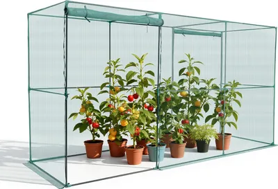 Obrázek produktu pro VEVOR Ochranný stan pro rostliny, 3560 x 1200 x 1940 mm Ochranná síť pro rostliny, dveře se zipem, odolný proti větru, klec pro rostliny Skleník pro venkovní vyvýšené záhony, zahradu, terasu a trávník
