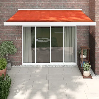 Obrázok produktu pre Maison Exclusive – zatahovacia markíza v oranžovej a hnedej farbe, 3,5 x 2,5 m, látka a hliník
