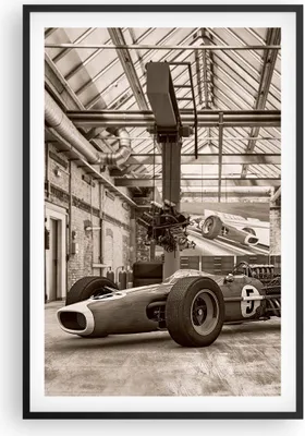 Produktbild von Gerahmtes Poster - Schwarzer Rahmen - Formel 1 Rennen Retro - 61x91,5 cm - Wand Bild - Wanddeko - Wandbilder - Kunstposter - Wandposter - Bilderrahmen - Bilder - Kunstdruck - P2BPA61x91-4918