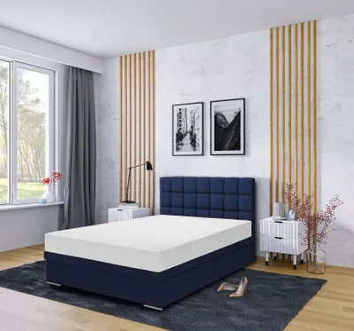 Produktbild von Boxspringbett Venezia mit Bettkasten ohne Matratze Doppelbett 140 cm (Fresh 11 - blau)