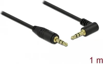 Productafbeelding van Audio kabel, 3,5 mm jack > 3,5 mm jack (zwart, 1 meter, haaks)