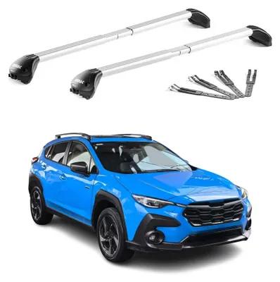 Image de Barres de toit pour Subaru Crosstrek 2024-26 Aluminium Gris Argenté 2 pièces ABE, Image générée par une IA