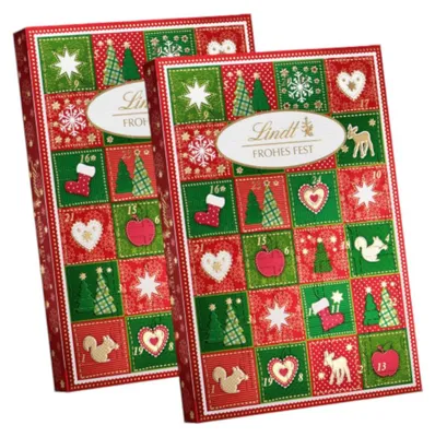 Produktbild von Lindt & Sprüngli Frohes Fest 115g Mini Tisch Adventskalender  (2er Pack)