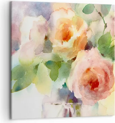 Produktbild von Bild auf Leinwand - Leinwandbild - Rose Blume Garten - 60x60cm - Wand Bild - Wanddeko - Wandbilder - Leinwanddruck - Bilder - Kunstdruck - Wanddekoration - Leinwand bilder - Wandkunst - AC60x60-3910