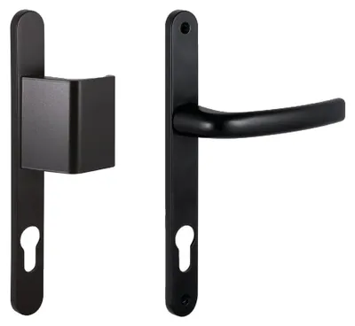 Image de Ensemble sur plaques + béquille carré 8mm entraxe 92mm noir RAL 9005 - SOFI - 5112219202