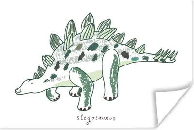 Produktbild von MuchoWow® Poster Kinderzimmer - Dinosaurier - Stegosaurus - Junge - Mädchen - Kind 180x120 cm - Fotoplakat