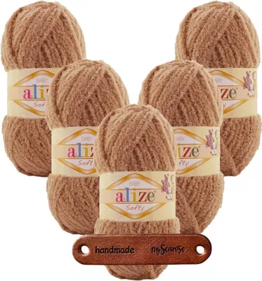 Produktbild von ALIZE Softy Garn 5 Stück, 100% Mikropolyester, flauschig, 115m/50g, 0,25kg
