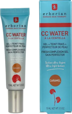 Obrázek produktu pro Erborian CC Water, CC krém, 15 ml, Tmavá kůže, Ženy, Univerzální pleť, Proti tmavým skvrnám, Ochrana proti nedokonalostem, Prosvětlující, Hydratující, Zvětšující objem
