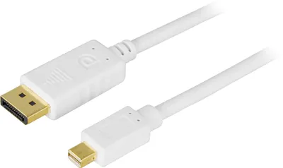 Image de DELTACO Câble DisplayPort vers Mini DisplayPort, 20 p ha-ha, 3 m, blanc