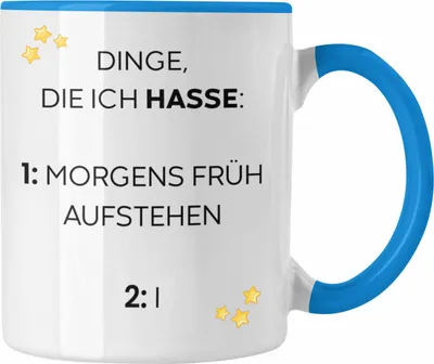 Produktbild von Trendation - Lustige Tasse mit Spruch für Frauen Männer Arbeit Büro Lustig Tassen Becher mit Sprüchen Kollegin Geschenk Sarkasmus Früh Aufstehen (Blau)