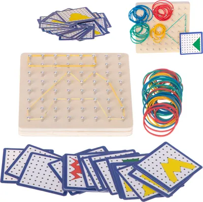 Obrázok produktu pre Geoboard geoplan drevené puzzle vytváranie tvarov pomocou gumičiek