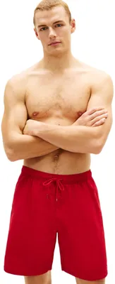 Produktbild von Tommy Hilfiger Herren Badeshorts Long Drawstring mit Logo, Rot (Medium Red), XXL