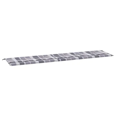 Image de vidaXL Coussin pour banc de jardin Gris à carreaux 200x50x4 cm Tissu Oxford