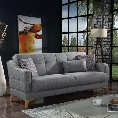 Immagine prodotto di Dmora Divano Letto 3 Posti Argia 82x207 cm Nero, Contenitore Reclinabile