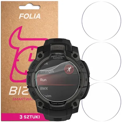 Produktbild von 3x Schutzfolie für den Bildschirm für Garmin Instinct 3 45 mm AMOLED, Bizon Watch HydroFlex