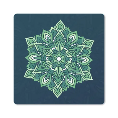 Produktbild von MuchoWow® Mauspad Mousepad Mandala abstrakt grün 20x20 cm - Mousepads - Maus Mat - Pad - Mausunterlage - Desk Mat - Bureauartikeln