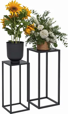 Produktbild von Outsunny 2er-Set Pflanzenständer Pflanzenhocker mit Skandinavisch-Stil, Stahl