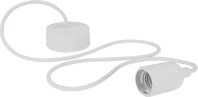 Immagine prodotto di Portalampada a Sospensione di Design con Cavo in Tessuto - Bianco