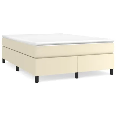 Obrázek produktu pro vidaXL Box spring bed frame cream 140x200 cm Imitace kůže