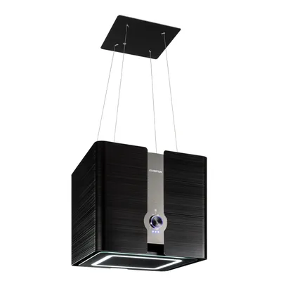 Produktbild von Klarstein Futurelight Smart voľne zavesený digestor - recirkulácia s odsávaním s prietokom 420 m³/h, ostrovčeková recirkulácia s LED osvetlením, nehrdzavejúca oceľ, čierny