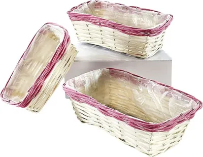 Produktbild von 3er Set Pflanze Schale Topf Kübel Blumen Kräuter Töpfe Gefäß mit Folie Rattan
