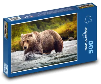 Produktbild von martinpuzzle - Puzzle 500 Teile - Bärenfischen im Fluss