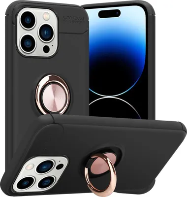 Immagine prodotto di Cadorabo custodia protettiva per Apple iPhone 14 PRO custodia in nero telefono cellulare custodia cover case silicone TPU