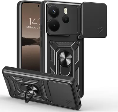 Produktbild von Armor Handyhülle für Xiaomi Redmi Note 14 Kameraschutz Handy Panzer Case Cover Schutzhülle Outdoor Farbe: Schwarz
