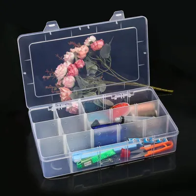 Produktbild von Kunststoff Aufbewahrungsbox - 15 Fächer - transparent - 15 Fächer