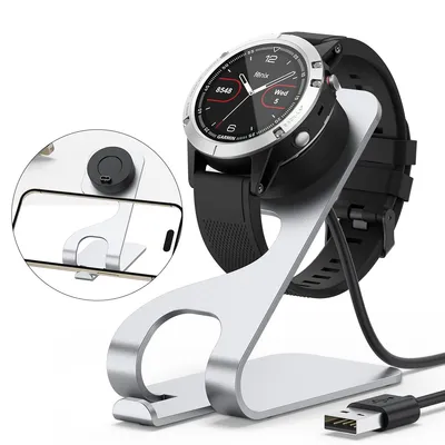 Produktbild von Ladestation für Garmin Fenix 8/7/7S/7X/6/6S/6X/5/5S/5X Plus, Venu 2/2 Plus/3/Sq/Sq 2, Ersatz-Ladegerät mit 150 cm USB-A Kabel