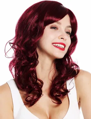 Produktbild von WIG ME UP Perücke lang edel gelockt Dunkelrot VK-46-258