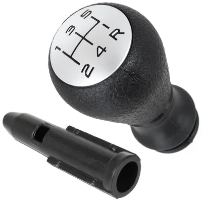 Immagine prodotto di Peugeot 207 Pomello del cambio NERO + ARGENTO DIAGRAMMA NERO + Adattatore / Adattatore leva pomello cambio Set di 2 pezzi