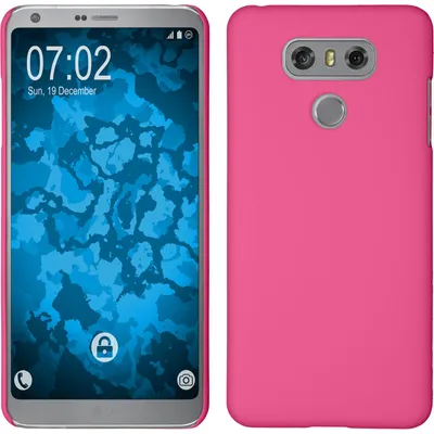 Produktbild von PhoneNatic Case kompatibel mit LG G6 - Hülle pink gummiert Hard-case + 2 Schutzfolien