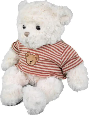 Produktbild von Bukowski Teddybär Sebastién weiß/rot mit T-Shirt 35 cm