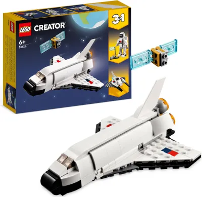 Produktbild von LEGO 31134 Creator 3in1 Spaceshuttle Spielzeug zum Astronauten zum Raumschiff, Konstruktionsspielzeug für Kinder, Jungen, Mädchen ab 6 Jahren, kreative Geschenkidee