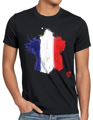 Produktbild von BaumwolleCloud Flagge Frankreich Herren T-Shirt Fußball Sport France WM EM Fahne