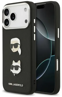 Immagine prodotto di Etui Karl Lagerfeld Fw Grained Karl &    Choupette Heads Pins & Logo Do Iphone 17 Pro Max Czarny