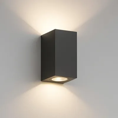 Productafbeelding van Braytron Wandlamp, buiten, antraciet, rechthoekig, modern, IP44, GU10, op- en neerwaarts gericht, voor buiten, terras