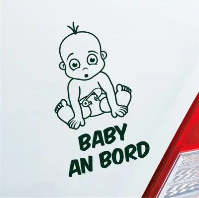 Produktbild von Auto Aufkleber Baby an Bord on Tour 17x29 cm Dunkelgrün Sticker Heckscheibenaufkleber