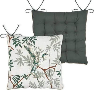 Image de Assise de chaise matelassée Botanys et oiseau
