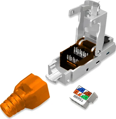 Produktbild von Netzwerkstecker Cat7 CAT 7 RJ45 Stecker 4x Steckverbinder werkzeuglos geschirmt