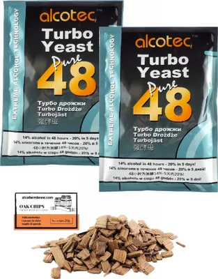 Produktbild von 2 x Alcotec Turbohefe - Pure 48, Alkohol Brennhefe, Gärhefe, Wodkahefe, Turbo Hefe, Wodka Hefe