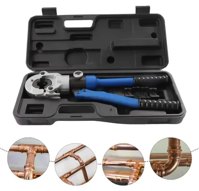 Image de Pince à sertir hydraulique pour tubes - 1/2", 3/4", 1" - Adaptateurs de sertissage - Pour tubes en cuivre
