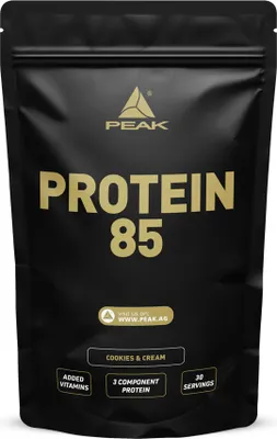 Produktbild von Protein 85 - 900g : Cookies & Cream I 30 Portionen I Pulver I Mehrkomponentenprotein I Sojaprotein I Casein I Weizenprotein I Vitaminzusatz