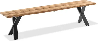 Produktbild von Niehoff Nemo Bank Aluminium X-Gestell Teak gebürstet